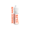 Flacon de e-liquide CBD "Mango Haze" de la marque Liquideo, avec un design blanc et orange.