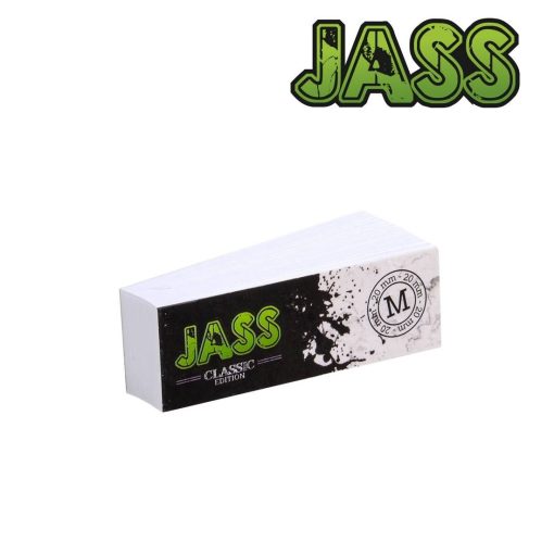 Carnet de filtres perforés JASS Classic Edition, format taille M (20 mm), avec couverture noire et blanche éclaboussée de peinture.