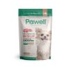 Sachet refermable de friandises pour petits chiens à base de bœuf et d'huile de chanvre. L'emballage affiche le logo "Pawell", une image d'un petit chien, et des informations sur la teneur en CBD (1,5 mg par biscuit).
