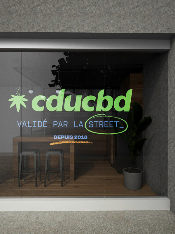 Vitrine de la boutique CBD à Nice de la marque CDUCBD
