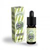 Flacon d’e-liquide CBD Greeneo Lemon Haze 500 mg avec sa boîte verte et blanche.