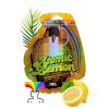Cartouche de vape "Atomic Lemon" en packaging grenade jaune, accompagnée de citrons et d’une feuille verte.