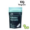 Sachet de gélules Serenity de la marque Tengrams, un produit à base de CBD. L’emballage indique une teneur en CBD de 50 mg par gélule et contient 30 gélules.