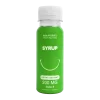 Bouteille verte avec bouchon blanc, affichant "SYRUP" et "200 MG Delta-9" sur l'étiquette.