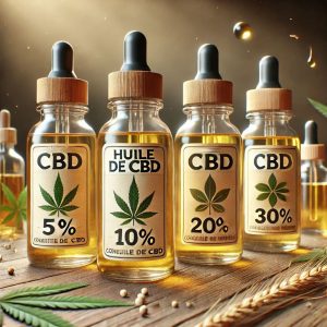 Flacons d'huiles avec différentes concentrations