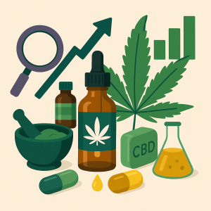 Ensemble de fleurs, huile et autre produits à base de CBD