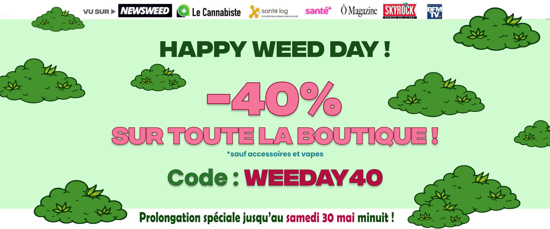 Bannière promotionnelle 420 Day - CBD en ligne CDUCBD